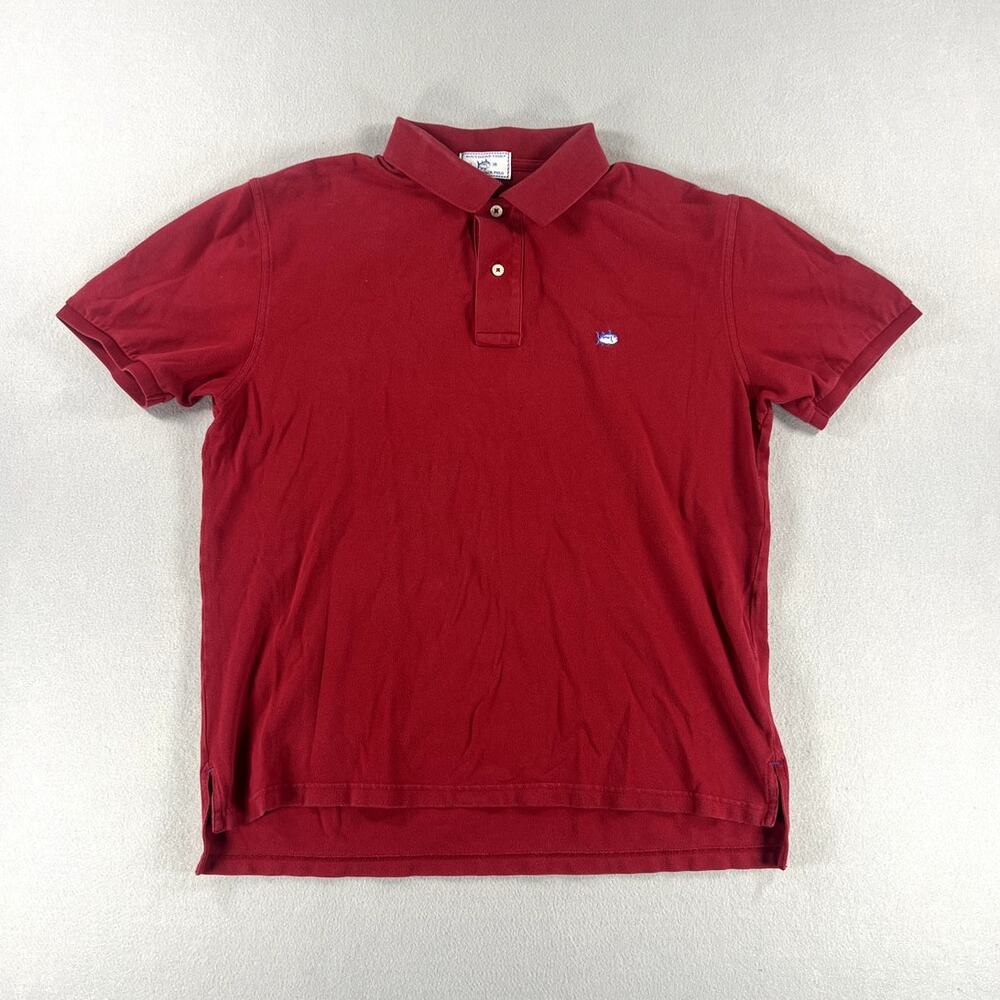 Southern Tide Skipjack Polo Indiana University Logo Red Polo Mens Size Medium